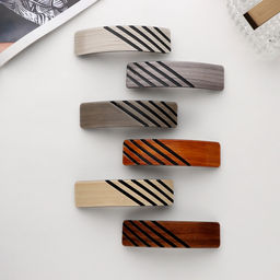 Цена за 3 шт. Заколка - автомат для волос «Чара», полосы, 9 см, МИКС