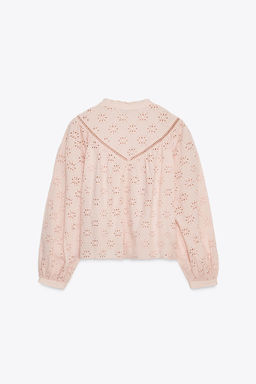 SHIRT WITH CUTWORK EMBROIDERY - Zara фото 7