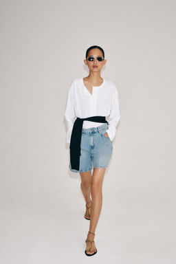 SHORTS DENIM TIRO ALTO ZW COLLECTION / Azul claro