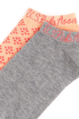 Женские носки-пинетки цвета лосося Неожиданная скидка в корзине - U.s. polo assn фото 2