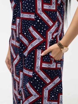 Халат женский, цвет синий красный