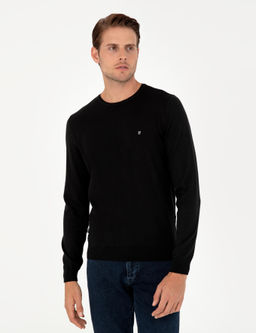 Siyah Slim Fit Bisiklet Yaka Basic Triko Kazak - Pierre cardin фото 3