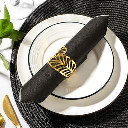 Кольцо для салфетки Лист, 4,54,55 см, цвет золотой - Simaland фото 2