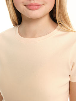 Футболка в рубчик 22-0210 персик