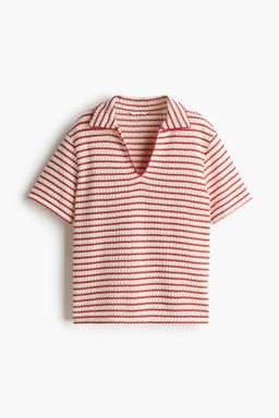Top camisero en punto con textura
