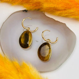 Серьги с камнем Тигровый глаз - Радуга самоцветов фото 3