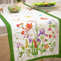 Дорожка на стол Луговые цветы, 40?146 см3 см, 100% хлопок, саржа 190 г/м?