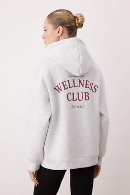 Kar Melanj Nak?sl? Oversize/Genis Kal?p Kal?n Ici Polarl? Orme Sweatshirt TWOAW26SW00181 - Trendyolmilla фото 5