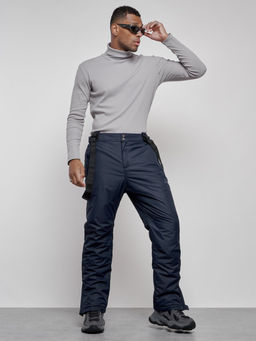 Полукомбинезон утепленный мужской зимний горнолыжный темно-синего цвета 7507TS - Colannia фото 15