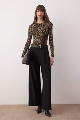 Kahverengi Leopar Bask?l? Alttan C?tct?l? Esnek Orme Body TWOAW26BD00016 - Trendyolmilla фото 2