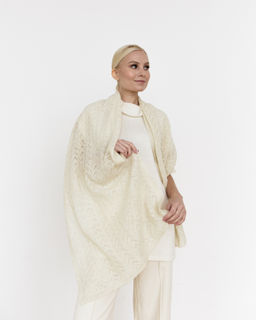 Палантин из шерсти 3803 кремовый