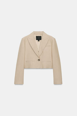 BLAZER CROPPED RAYAS ZW COLLECTION / Beige - Zara фото 7