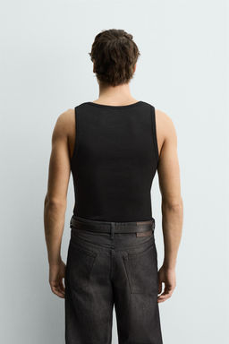 CAMISETA TANK RIB B?SICA / Negro - Zara фото 3