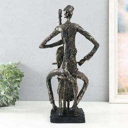 Фигурка полистоун «Виолончелист» под металл, 18.8×14×35.8 см