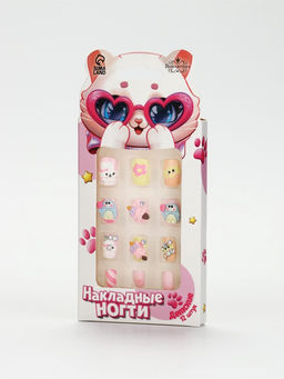 Детские накладные ногти «Котик», 12 шт.