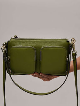 Сумка багет на плечо Deboro 31103 зеленый бамбук