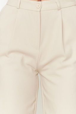 TRENDYOLMILLA Bej Wide Leg/Genis Paca Dokuma Pantolon TWOSS24PL00084 фото 5