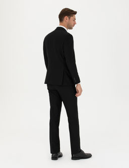 Siyah Slim Fit Yelekli Tak_m Elbise