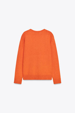 PLAIN KNIT V-NECK SWEATER - Zara фото 6