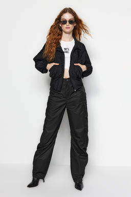 Siyah Oversize Su Itici Yagmurluk Ince Mont TWOAW24MO00303