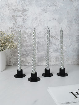 Свеча стержень 4 штуки 20 см витая / SW-702 /уп 144/ серебрянная - ГалеонТрейд фото 6