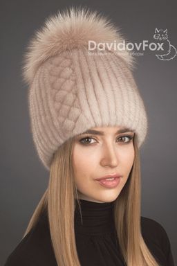 Шапка Лыжница норка орнамент кизил