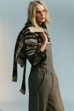 CHECKED WOOL BLEND JUMPSUIT - Zara фото 4