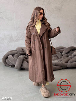 Утепленный тренч свободного кроя