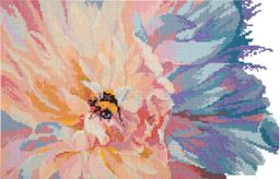 Кристальная (алмазная) мозаика ФРЕЯ ALVR-227 Шмель на пионе 40 х 25 см