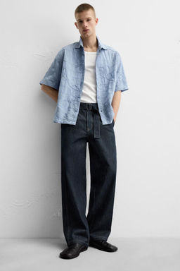 STRAIGHT-LEG JEANS WITH BELT - Zara фото 6