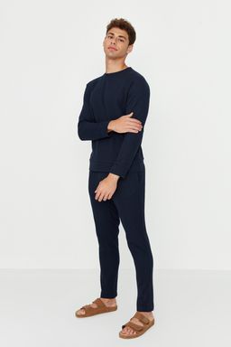 TRENDYOL MAN Lacivert Regular Fit Waffle Orme Pijama Tak?m? TMNAW23PT00015 - Trendyolmilla фото 2