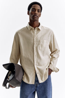 Camisa en mezcla de lino Regular Fit - H&m фото 12