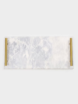 Поднос Magistro Marble, мрамор, 38.2×18.2 см, белый