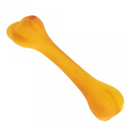 Игрушка для собаки "Кость" 16х4х4см, с пищалкой, ПВХ, желтый, "Pet toys" (Китай)