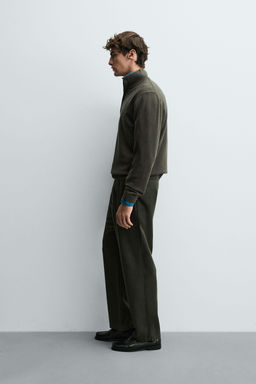 BUTTON-UP HIGH NECK SWEATER