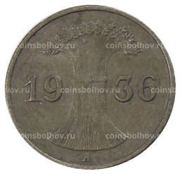 Монета 1 рейхспфенниг 1936 года A Германия