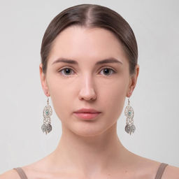 Серьги ассорти История листочки, цвет голубой в чернёном серебре - Queen fair фото 3