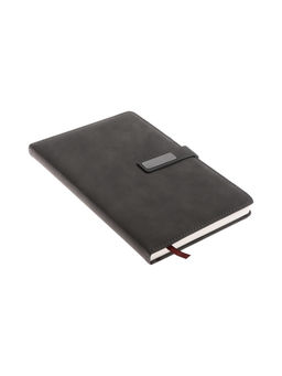 Ежедневник недатированный А5, с хлястиком, 80 листов, в линейку, пвх, черный - Simaland фото 2