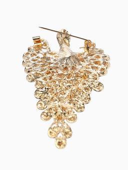 Брошь «Жар-птица» волшебная, стразы, цетная в золоте