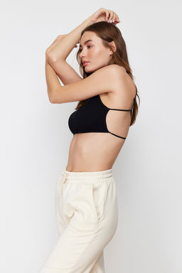 TRENDYOLMILLA Siyah Seamless/Dikissiz Ip Ask?l? S?rt Detayl? Balensiz Kaps?z Bralette Orme Sutyen THMAW23SU00130  фото 35