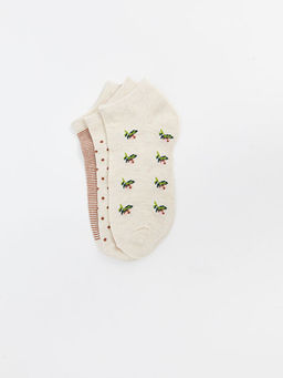 Desenli Kad?n Patik ?orap 3l?