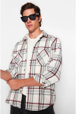 TRENDYOL MAN Bordo Regular Fit Cift Cepli K?sl?k Oduncu Kareli Gomlek TMNAW22GO0356 - Trendyolmilla фото 3