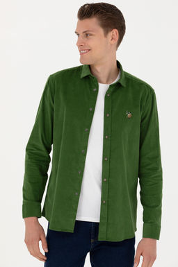 U. S. Polo Assn / Мужская зеленая рубашка с длинным рукавом - U.s. polo assn фото 10