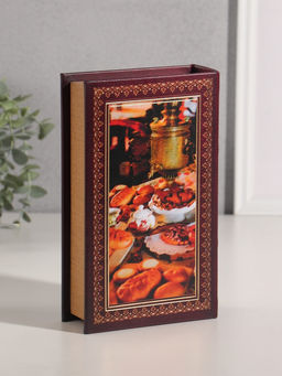 Шкатулка книга - сейф «Сокровища Русской кухни», дерево, искусственная кожа, тиснение, 21×13×5 см