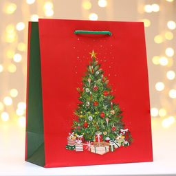 Пакет подарочный новогодний ламинированный «Большая ёлка», 18×22.3×10 см