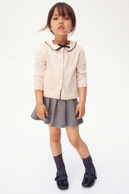 Cardigan en punto fino de algodon