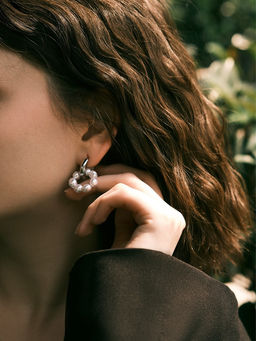 Серьги со съёмным элементом «Трансформер» птица, белые в серебре