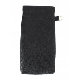 Футляр для очков Croco фо-725 (на пружинке) натуральная кожа черный флотер (40) 264193