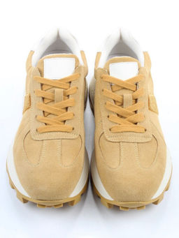 04-PCJ98-5 SAND Кроссовки демисезонные женские (натуральная замша, текстиль)
