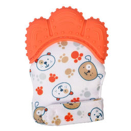 Прорезыватель-рукавичка Крошка Я «Собачки», от 3 мес., красный